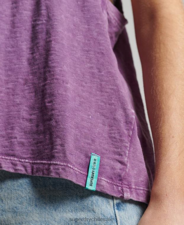 mujer Superdry púrpura chaleco ranchero surf vintage de algodón orgánico 2R68Z6693