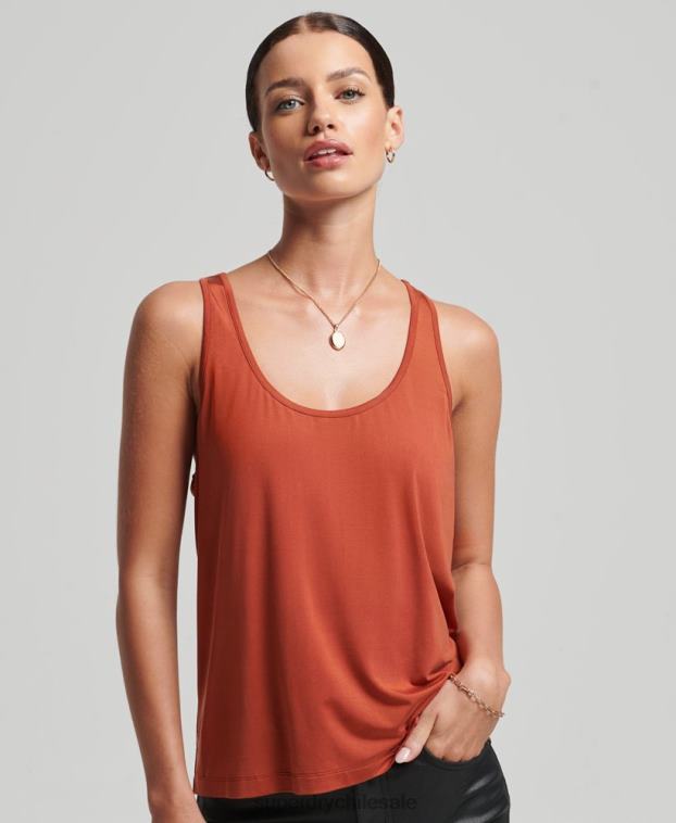 mujer Superdry rojo camiseta sin mangas de cupro 2R68Z6705
