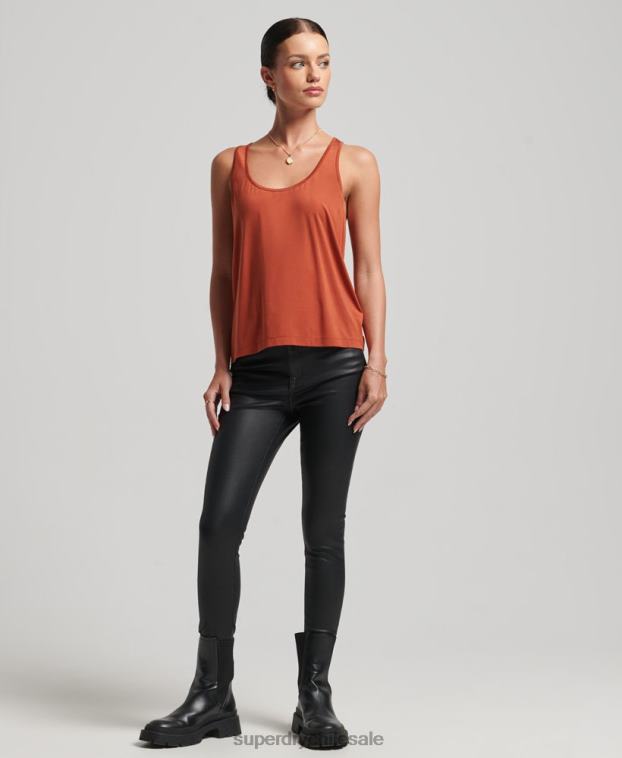 mujer Superdry rojo camiseta sin mangas de cupro 2R68Z6705