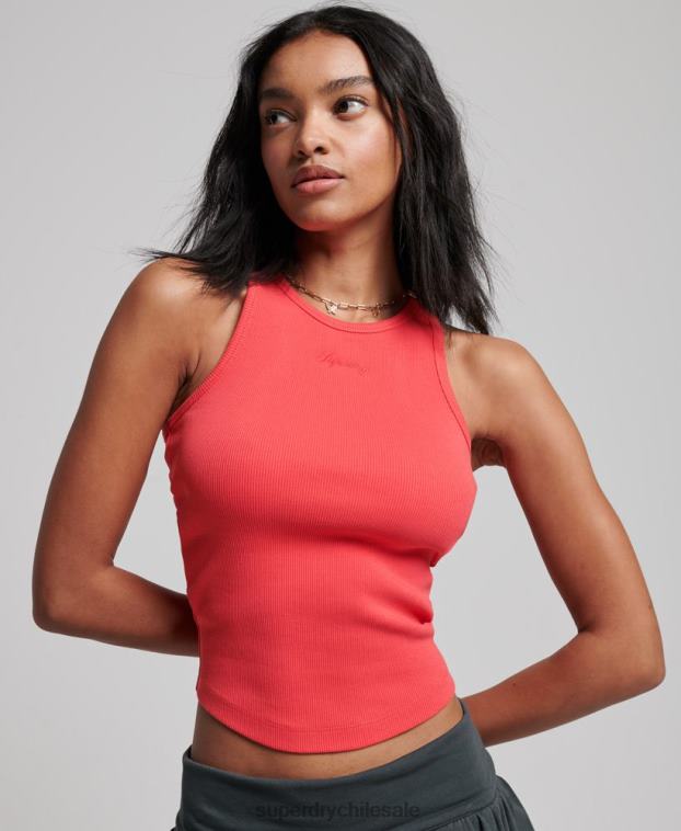mujer Superdry rosa camiseta sin mangas esencial 2R68Z2949