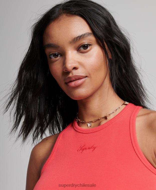 mujer Superdry rosa camiseta sin mangas esencial 2R68Z2949