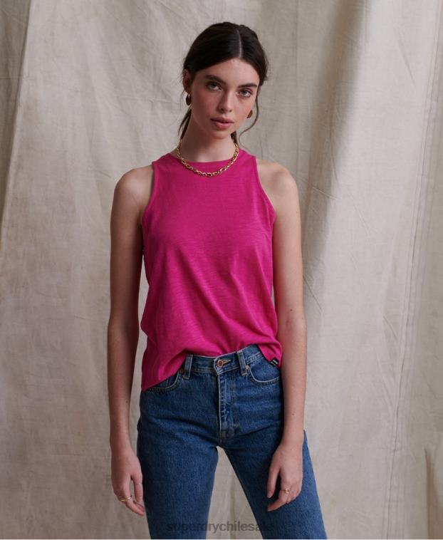 mujer Superdry rosa top sin mangas con apliques de ganchillo lily 2R68Z3085