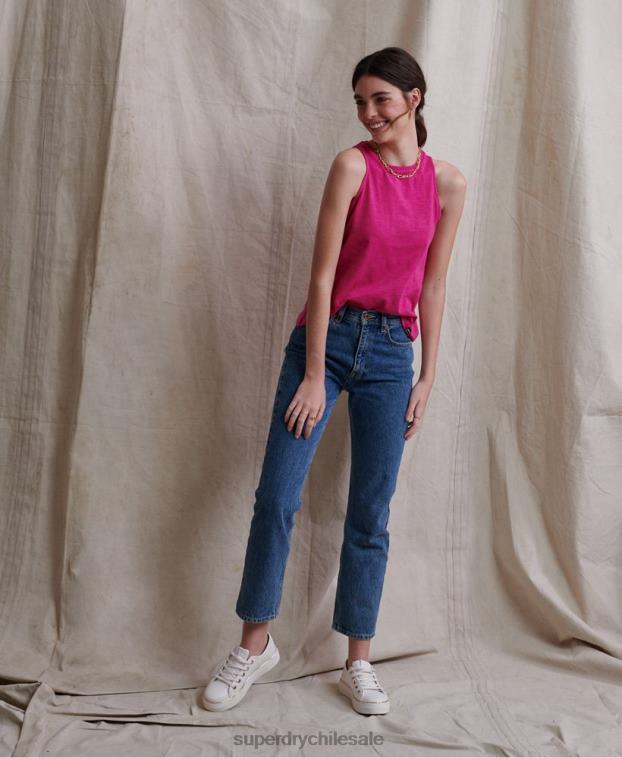 mujer Superdry rosa top sin mangas con apliques de ganchillo lily 2R68Z3085