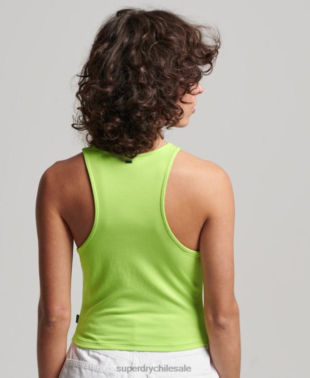 mujer Superdry verde playera sin mangas con diseño de jersey de estudios 2R68Z2982
