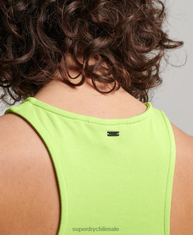 mujer Superdry verde playera sin mangas con diseño de jersey de estudios 2R68Z2982