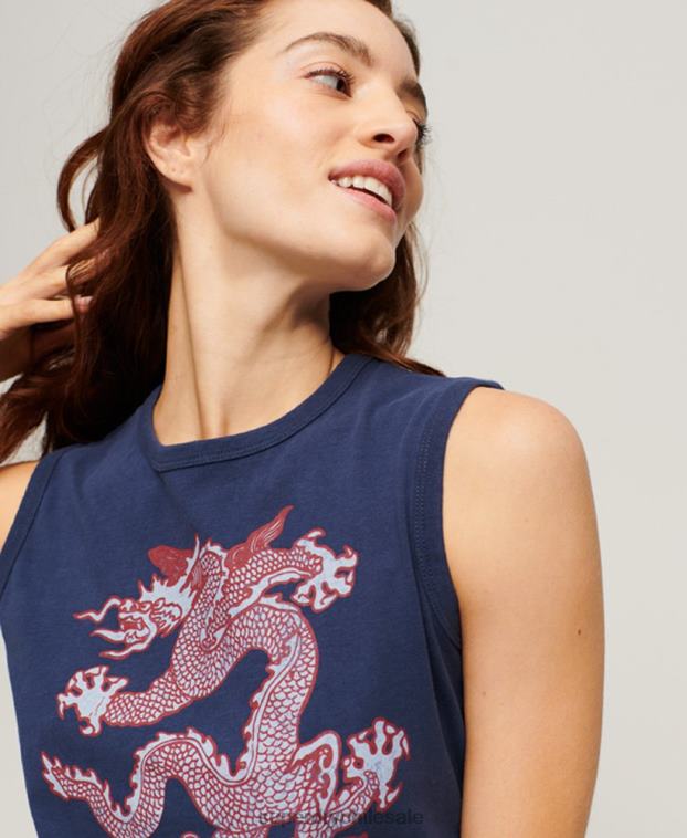 mujer Superdry x Komodo Armada parte superior del chaleco de la vendimia 2R68Z2164