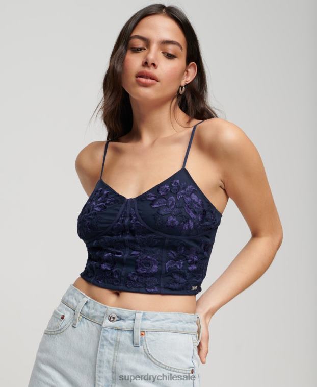 mujer Superdry Armada corsé con bordado floral 2R68Z2872
