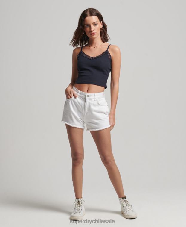 mujer Superdry Armada top de tirantes con ribete de encaje acanalado 2R68Z1955