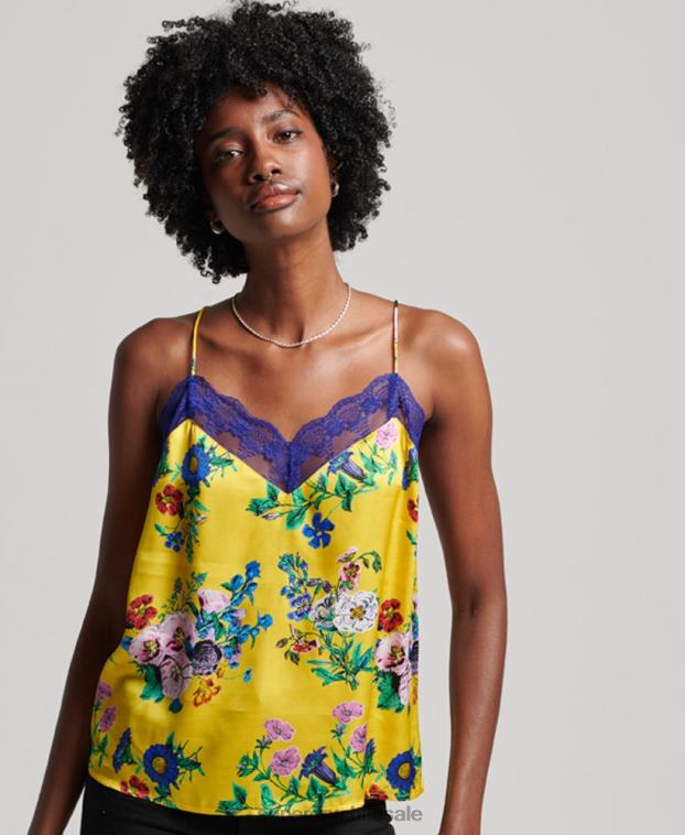 mujer Superdry amarillo camisola de satén 2R68Z2994