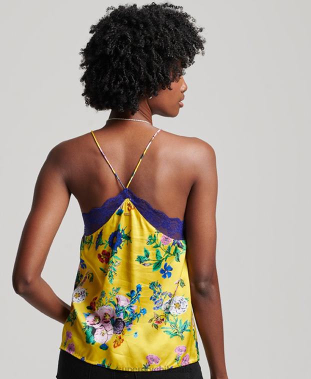 mujer Superdry amarillo camisola de satén 2R68Z2994