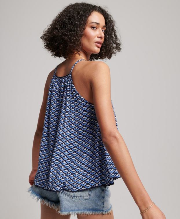 mujer Superdry azul camiseta halter de playa 2R68Z2052