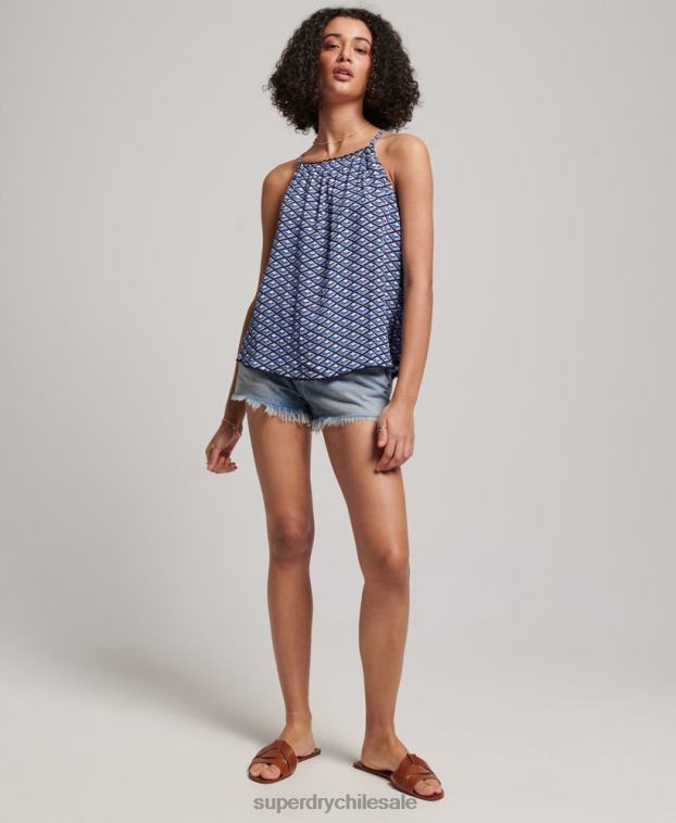 mujer Superdry azul camiseta halter de playa 2R68Z2052