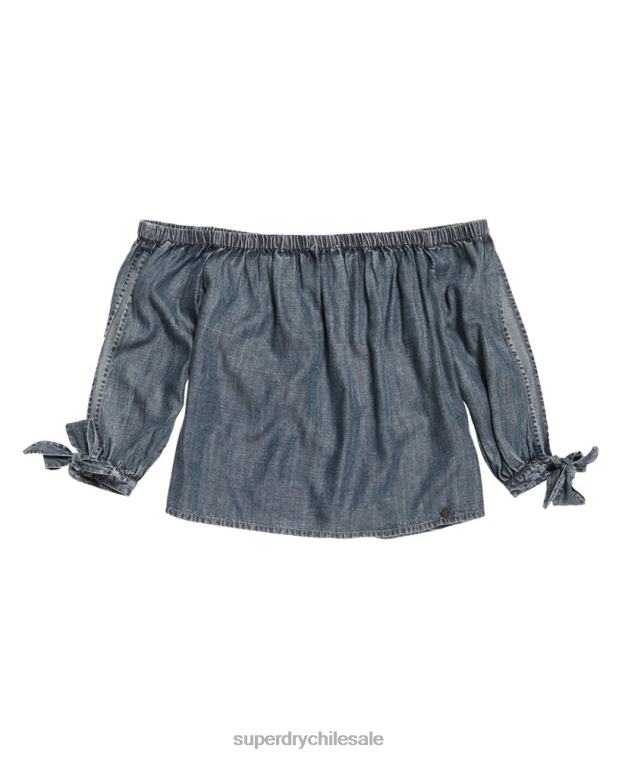 mujer Superdry azul elena parte superior 2R68Z3069