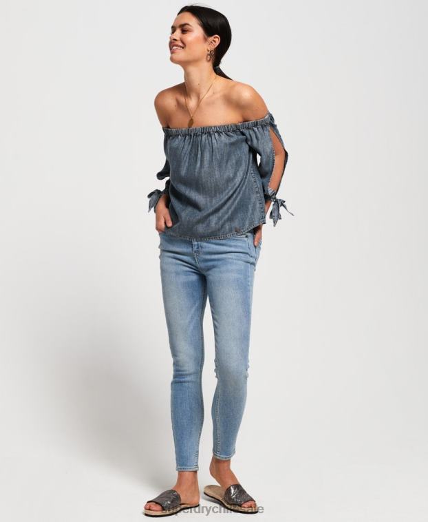 mujer Superdry azul elena parte superior 2R68Z3069