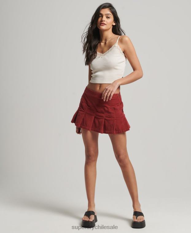 mujer Superdry beige top de tirantes con ribete de encaje acanalado 2R68Z2340