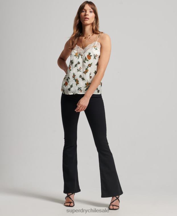 mujer Superdry blanco camisola de satén 2R68Z2995