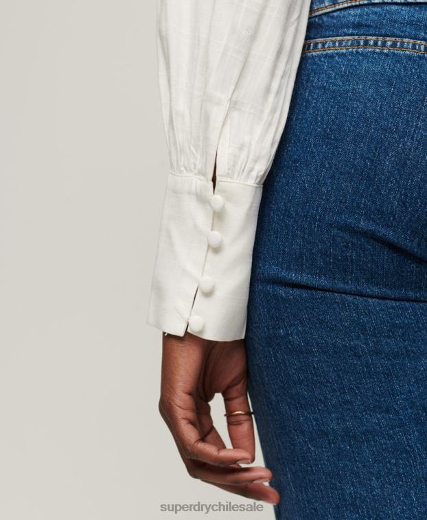 mujer Superdry blanco top de mezcla de encaje studios 2R68Z2959