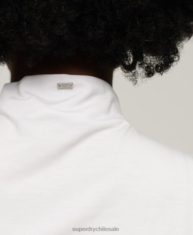 mujer Superdry blanco top de punto fruncido 2R68Z2875