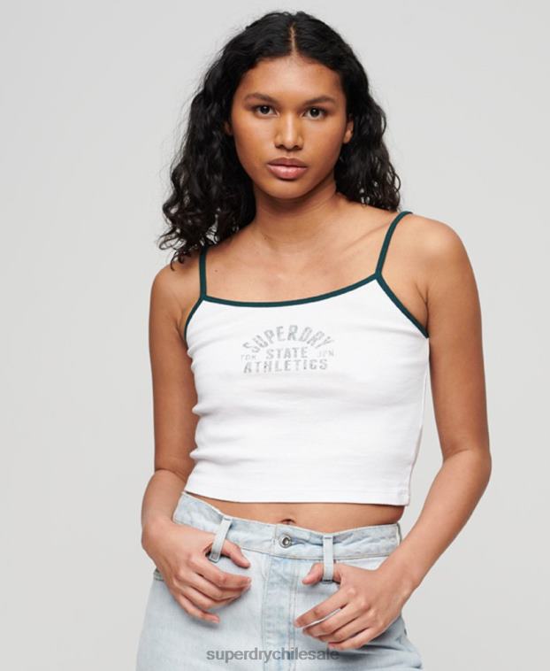 mujer Superdry blanco top de tirantes deportivo básico 2R68Z2921