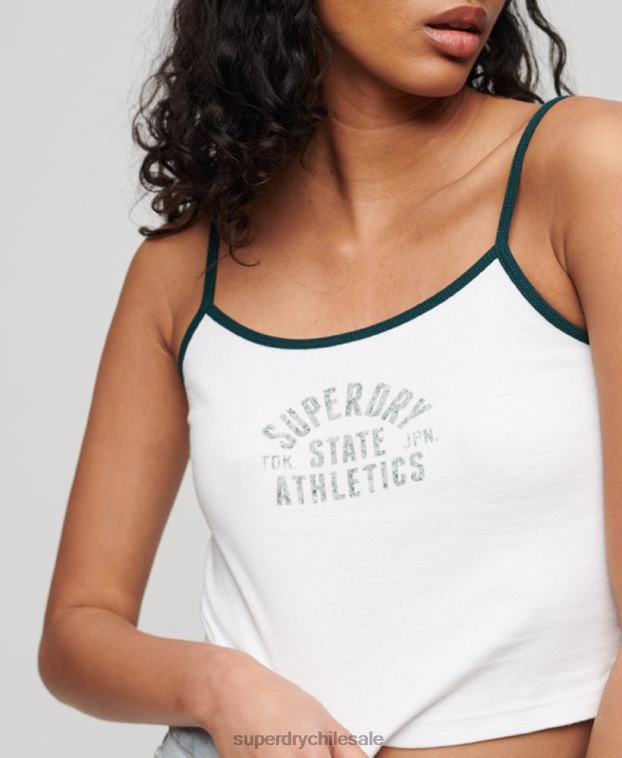 mujer Superdry blanco top de tirantes deportivo básico 2R68Z2921