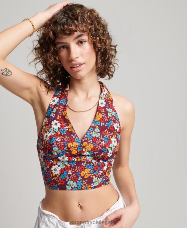 mujer Superdry multi top sin mangas de la vendimia 2R68Z3007