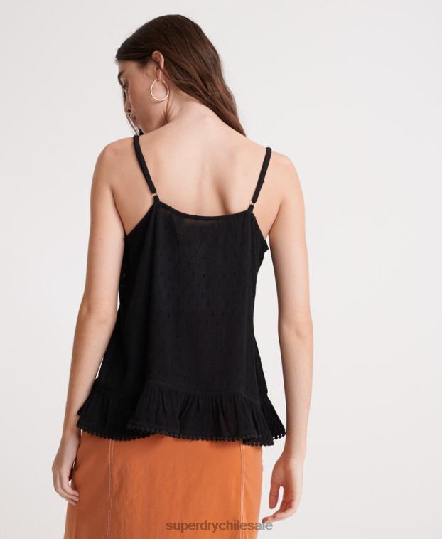 mujer Superdry negro camisola de encaje de verano 2R68Z6776