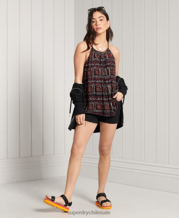 mujer Superdry negro camisola de playa 2R68Z3064