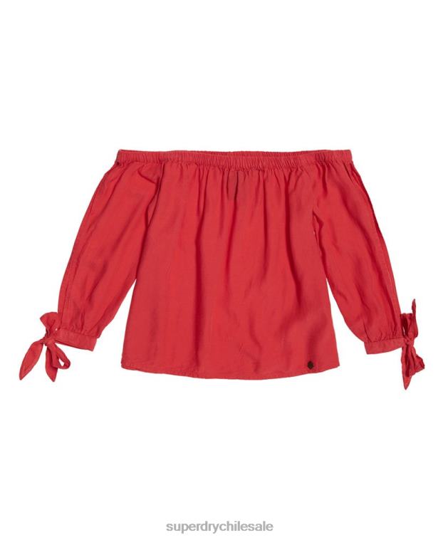 mujer Superdry rojo elena parte superior 2R68Z3075