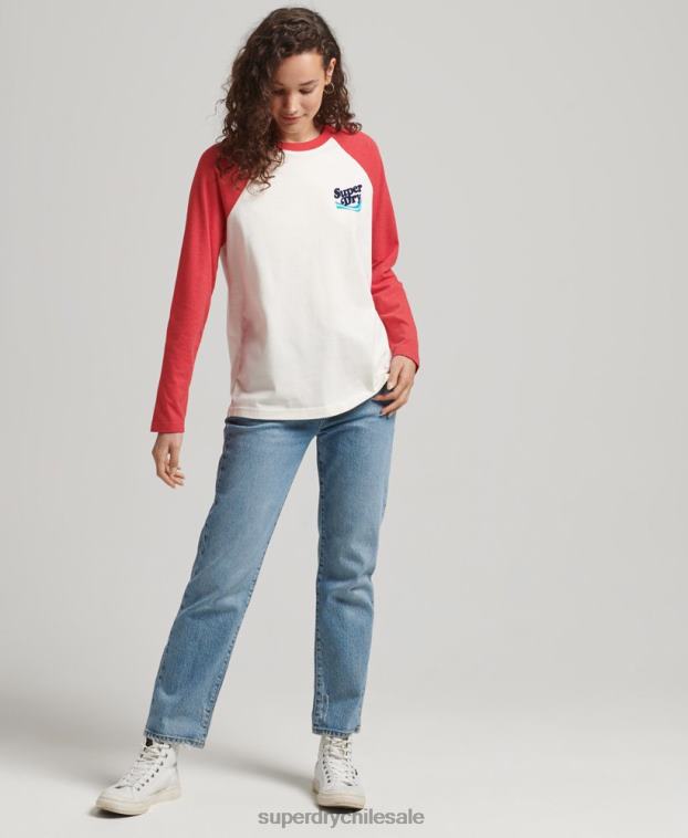 mujer Superdry rojo parte superior nostalgia cooper 2R68Z3071