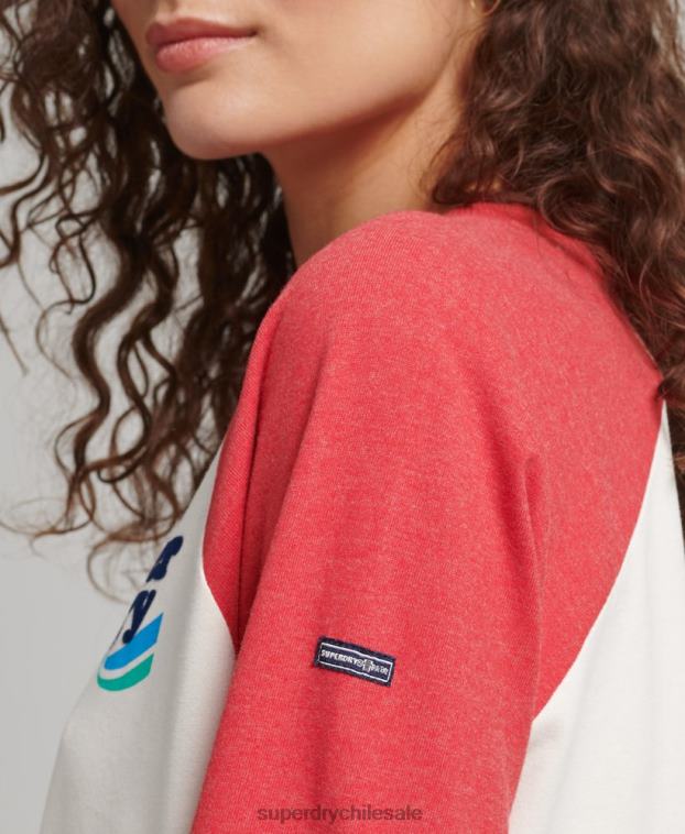 mujer Superdry rojo parte superior nostalgia cooper 2R68Z3071