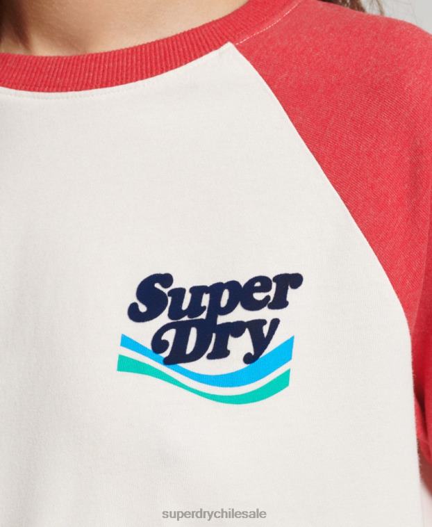 mujer Superdry rojo parte superior nostalgia cooper 2R68Z3071