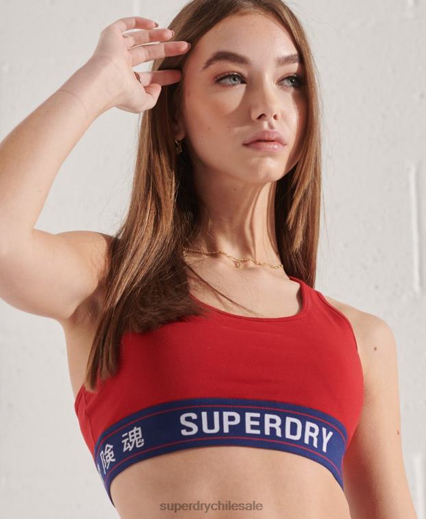 mujer Superdry rojo top corto sportstyle esencial 2R68Z3039