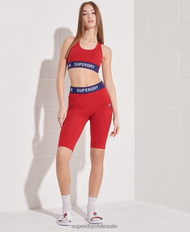 mujer Superdry rojo top corto sportstyle esencial 2R68Z3039