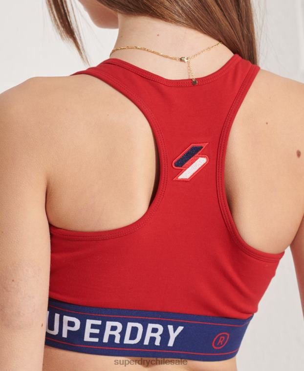 mujer Superdry rojo top corto sportstyle esencial 2R68Z3039