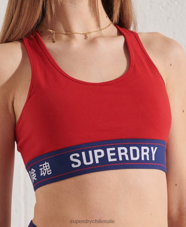 mujer Superdry rojo top corto sportstyle esencial 2R68Z3039
