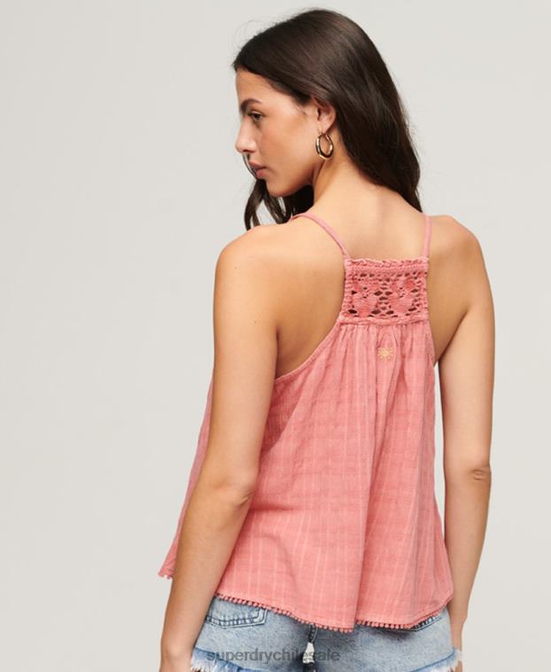 mujer Superdry rosa camiseta halter vintage 2R68Z2877