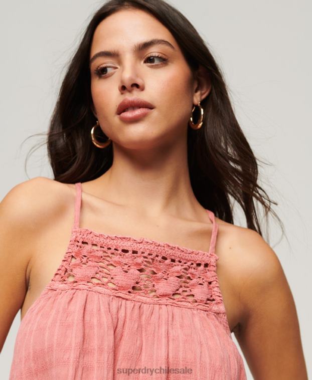 mujer Superdry rosa camiseta halter vintage 2R68Z2877