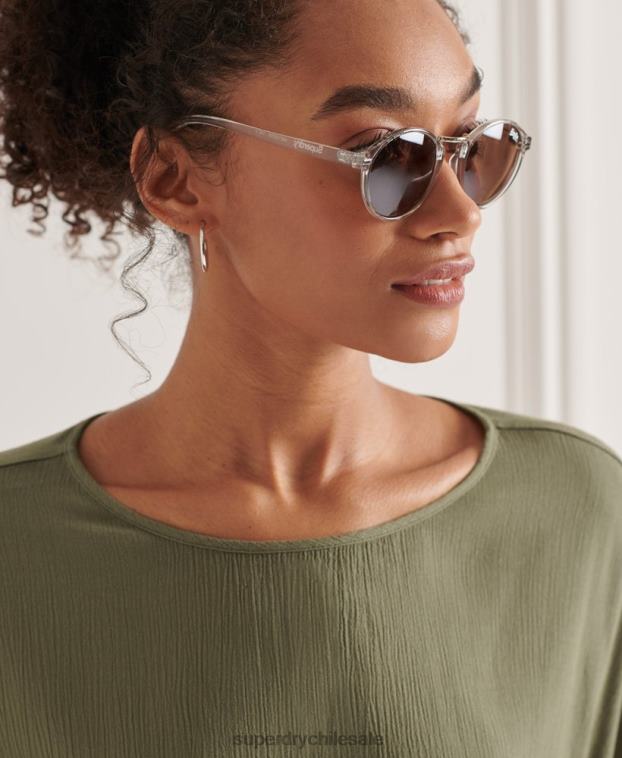 mujer Superdry verde top tejido de estudios 2R68Z3068