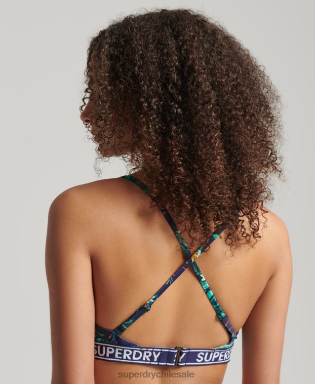 mujer Superdry Armada top de bikini estilo surf con logo 2R68Z6743