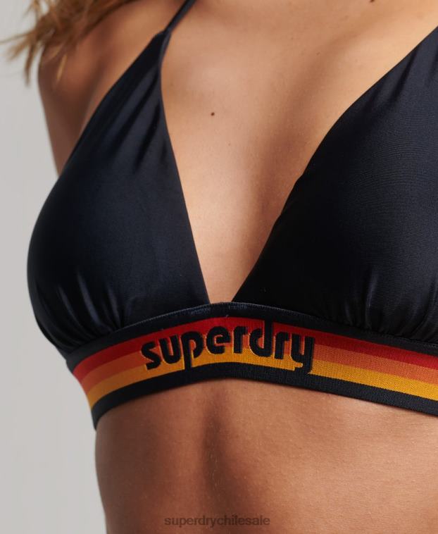 mujer Superdry Armada top de bikini triangular con logo vintage reciclado 2R68Z3186
