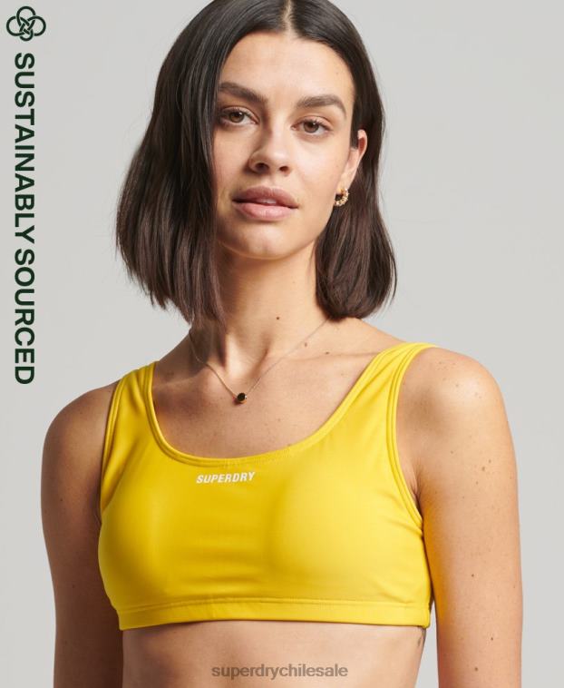 mujer Superdry amarillo top de bikini esencial 2R68Z3226