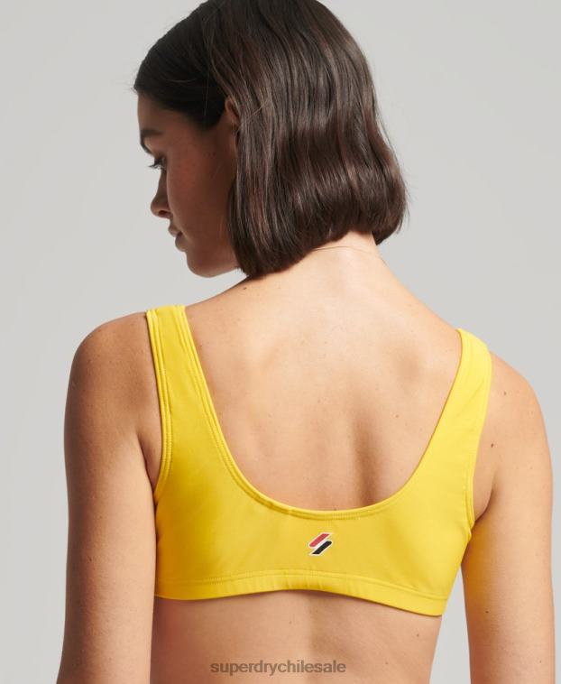 mujer Superdry amarillo top de bikini esencial 2R68Z3226
