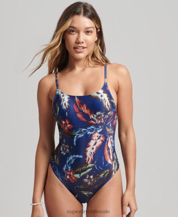mujer Superdry azul oscuro traje de baño de surf de la vendimia 2R68Z3257