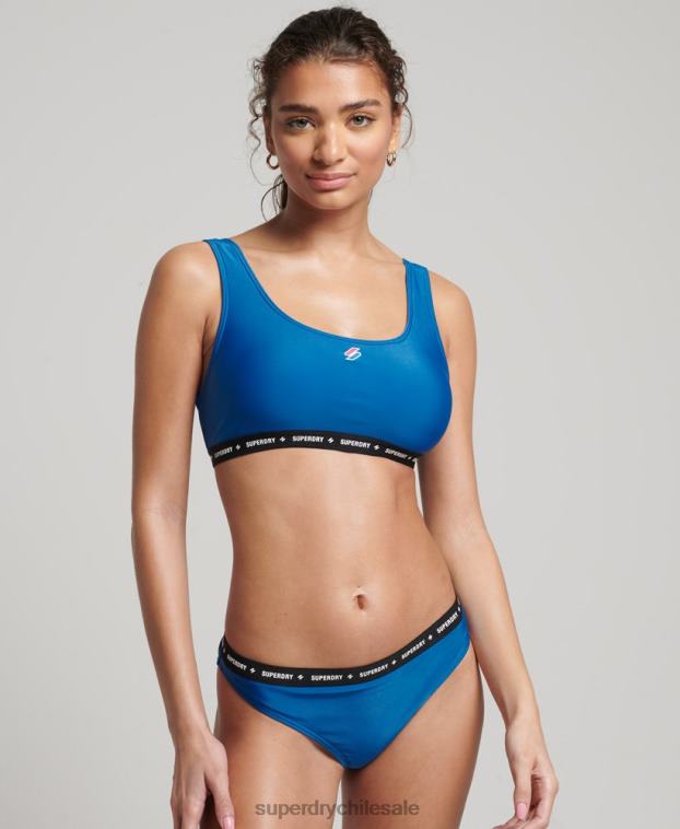 mujer Superdry azul top de bikini reciclado microelástico 2R68Z3223