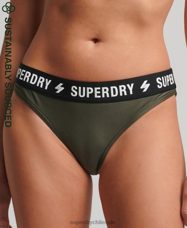 mujer Superdry caqui braguita de bikini elástica reciclada 2R68Z3231