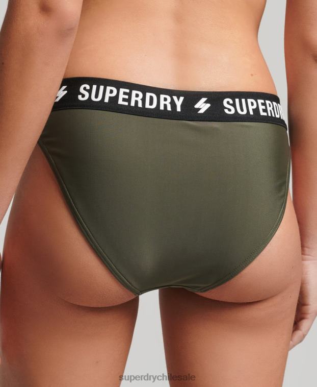 mujer Superdry caqui braguita de bikini elástica reciclada 2R68Z3231
