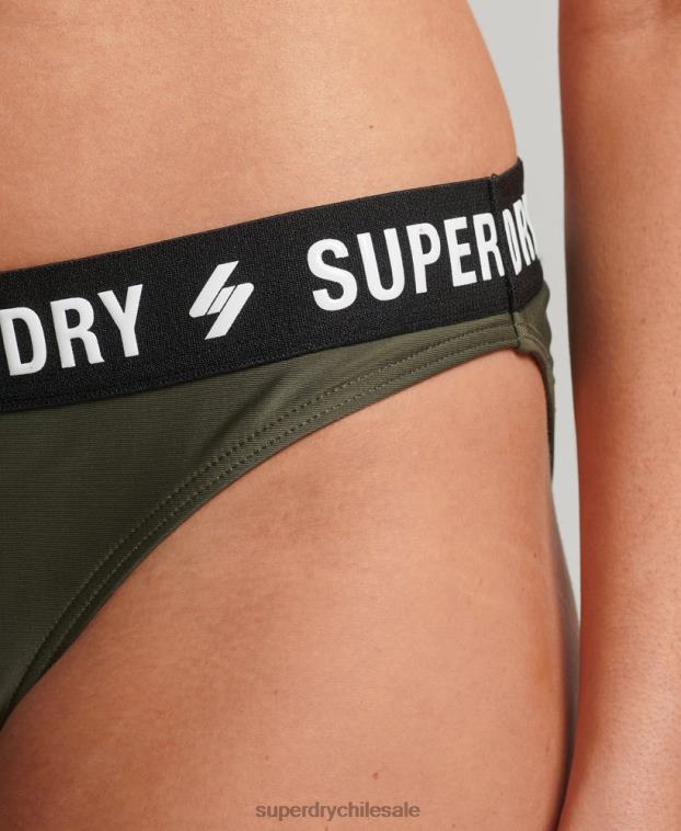 mujer Superdry caqui braguita de bikini elástica reciclada 2R68Z3231