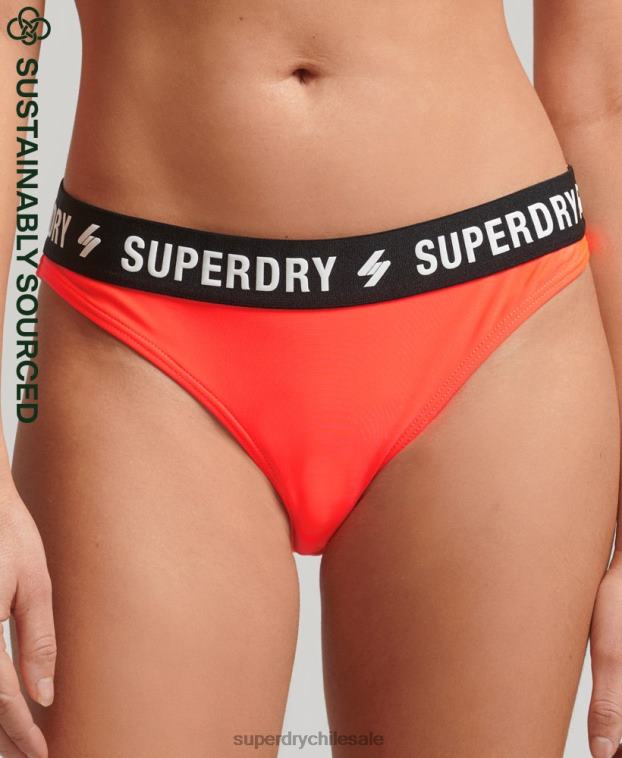 mujer Superdry coral braguita de bikini elástica reciclada 2R68Z3239