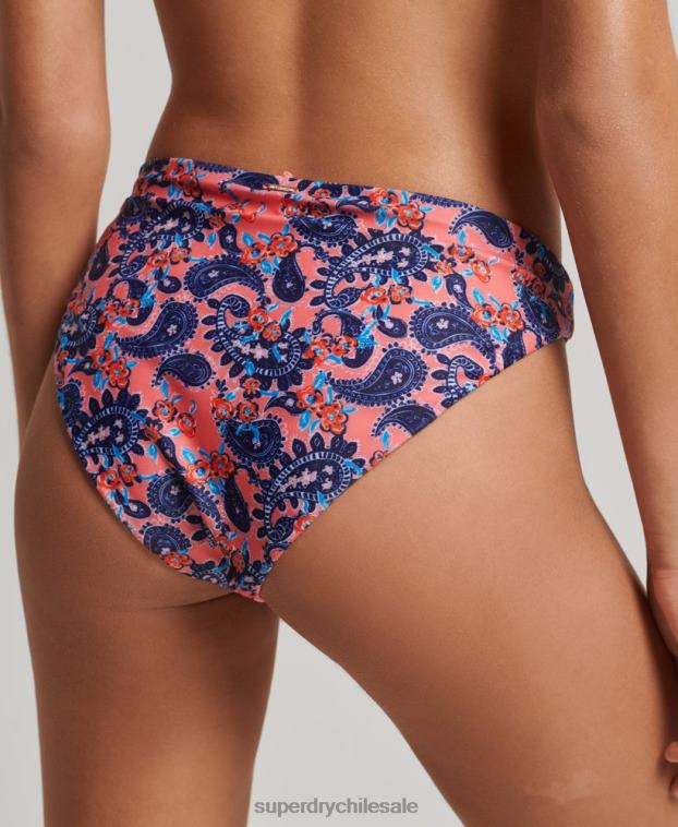 mujer Superdry coral braguitas de bikini estilo surf vintage 2R68Z6644