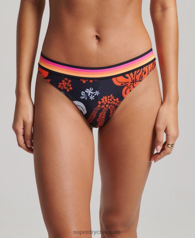 mujer Superdry coral braguitas de bikini recicladas con logo vintage 2R68Z3189
